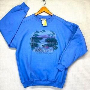 NWT 90’s Vtg Northern Reflections Women’s Sweatshirt Large- Nature Boat Gramma